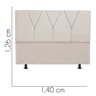 Cabeceira Estofada Casal 140CM Jade Courino Bege - D A DECOR D&A Decor - 3