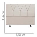 Ver imagem 3 de Cabeceira Estofada Casal 140CM Jade Courino Bege - D A DECOR D&A Decor