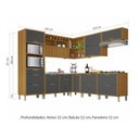 Ver imagem 4 de Cozinha 9 Peças Ângulo Torre Quente 100% Mdf Imperatriz Nesher Freijó-grafite