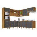 Ver imagem 1 de Cozinha 9 Peças Ângulo Torre Quente 100% Mdf Imperatriz Nesher Freijó-grafite