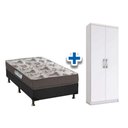 Ver imagem 1 de Cama Box Solteiro Crc + D33 Iso Ortobom + Armário Multi Margarida Branco