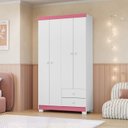 Ver imagem 7 de Guarda Roupa para Bebê Quarto Infantil 4 Portas 2 Gavetas Branco Flex 100% MDP