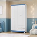 Ver imagem 6 de Guarda Roupa para Bebê Quarto Infantil 4 Portas 2 Gavetas Branco Flex 100% MDP