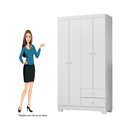 Ver imagem 5 de Guarda Roupa para Bebê Quarto Infantil 4 Portas 2 Gavetas Branco Flex 100% MDP
