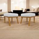 Ver imagem 1 de Kit 2 Puffs Decorativos para Sala Firenze Retangular Tecido Sintético Branco