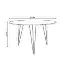 Ver imagem 3 de Mesa Sala e Jantar Redonda 110cm Amêndoa Clips 3 Pés Ferro Preto