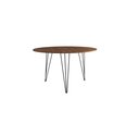 Ver imagem 2 de Mesa Sala e Jantar Redonda 110cm Amêndoa Clips 3 Pés Ferro Preto