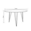 Ver imagem 3 de Mesa de Jantar Redonda 110cm Amêndoa Clips 3 Pés Ferro Preto