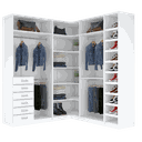 Ver imagem 1 de KIT CLOSET EM L CABIDEIRO GAVETEIRO PRATELEIRA SAPATEIRA A 2,35 M445.B MUNDI MOVEIS