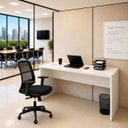 Ver imagem 5 de Conjunto Mesa de Escritório 1.60x60cm + Cadeira Ergonômica Sistema Syncron Pistão Classe 4