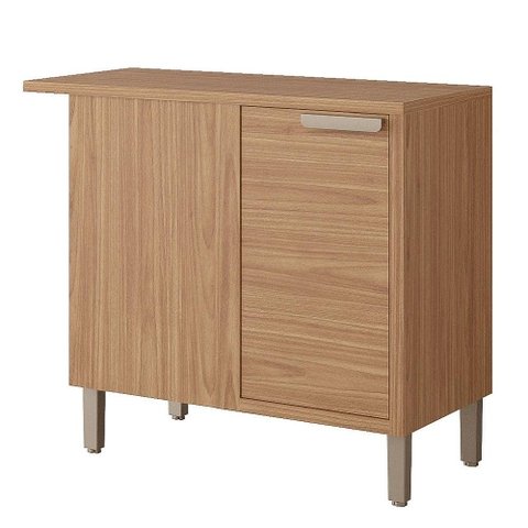 Balcão de Cozinha 100%mdf 92x52cm de Canto 1 Porta Estela Mgm Móveis Freijó