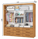 Ver imagem 4 de Guarda Roupa Casal 3 Portas de Correr 9 Gavetas 208cm Anjos Cinamomo - Carioca Móveis