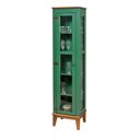 Ver imagem 1 de Cristaleira Remy 1 Porta Cor Verde com Base Amêndoa 180 Cm - 62965