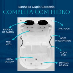 Banheira Dupla Gardenia Completa com Hidro - 4