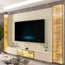 Ver imagem 1 de Estante para TV e Home Theater até 84 Polegadas com LED com Vidro Reflecta 100% MDF 293,4CMX217,6cm Luminare Yescasa