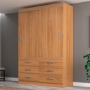 Ver imagem 1 de Guarda-roupa Solteiro Veneza 2 Portas 6 Gavetas Cinamomo - Evidência Móveis