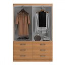 Ver imagem 3 de Guarda-roupa Solteiro Veneza 2 Portas 6 Gavetas Cinamomo - Evidência Móveis