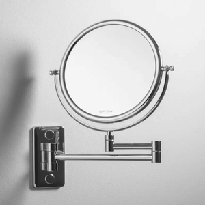 Espelho de Aumento Dupla-face para Maquiagem Mobile - Cromo