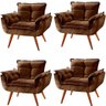 Poltrona Decorativa Estofada Opala com Pés Palito Tecido Suede Inove Decor - 3