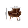 Poltrona Decorativa Estofada Opala com Pés Palito Tecido Suede Inove Decor - 4