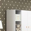 Ver imagem 6 de Roupeiro Infantil 3 Portas 3 Gavetas 184x89 Cm Bb322 Branco Dtall