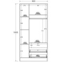 Ver imagem 7 de Roupeiro Infantil 3 Portas 3 Gavetas 184x89 Cm Bb322 Branco Dtall
