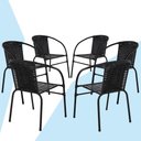 Ver imagem 5 de Conjunto 6 Cadeiras Happy Hour Varanda Área Sacada Edícula Empilhável Jardim Artesanal Preta