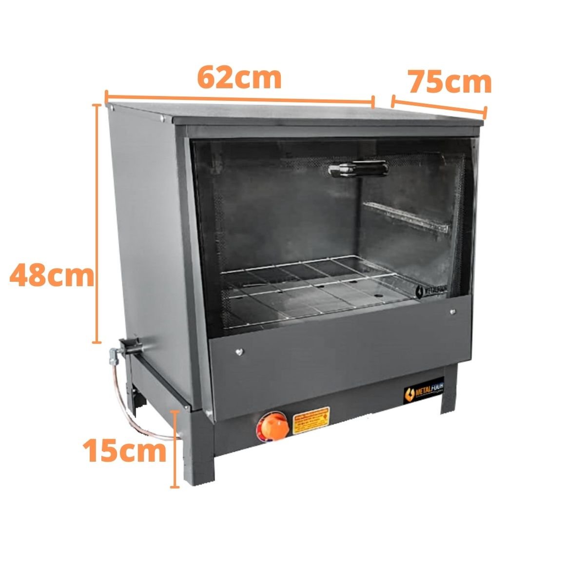 Forno Industrial à Gás Mesa Baixa Pressão Tampa de Vidro 126L MetalFour - 4