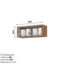 Ver imagem 4 de Armário Aéreo 80cm com 1 Porta Basculante Venaly Marrom/Cinamomo