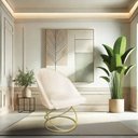 Ver imagem 2 de Kit 08 Cadeiras Poltrona de Jantar Bela Suede Bege Base Metálica Luxo Dourado - Pallazio