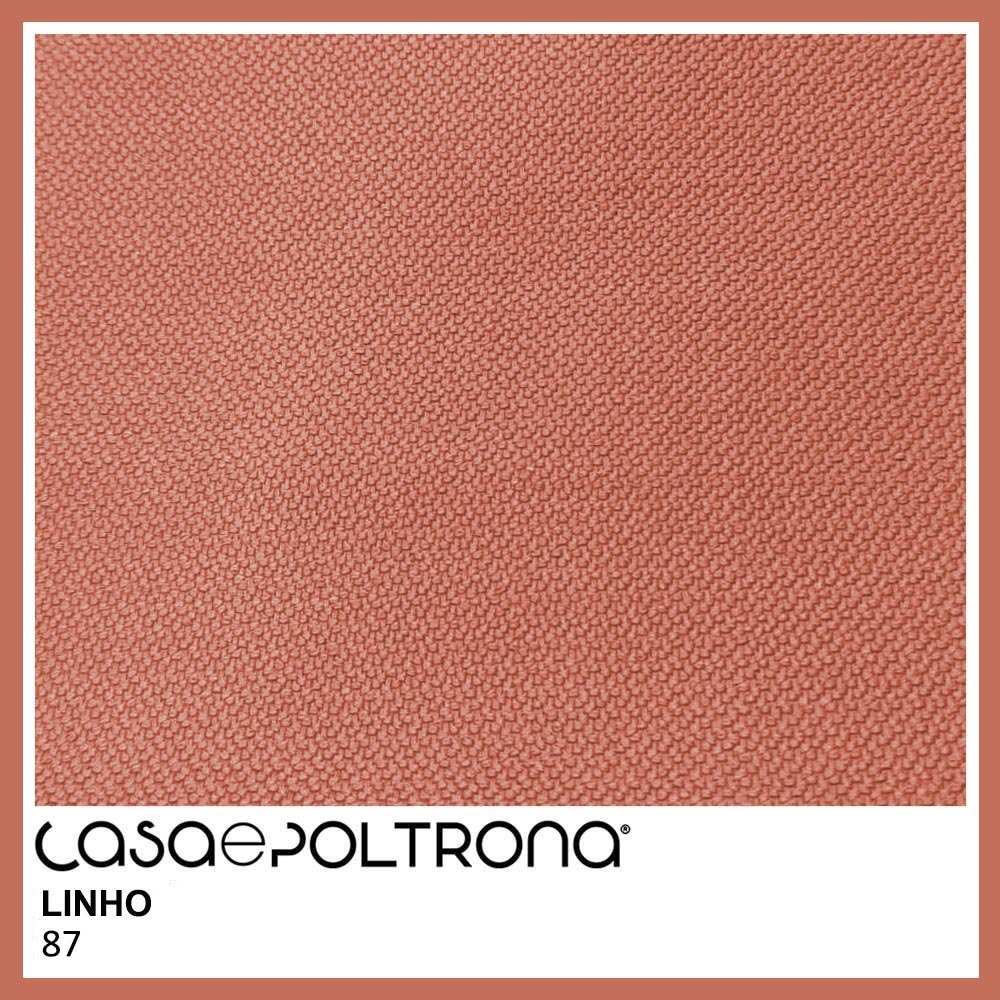 Sofá Curvo 02 Lugares 150cm Braço Direito Thommy Pés Ouro Fosco Linho Coral - Casaepoltrona - 5