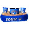 Kit Sonic Almofada Suede Balde Pipoca + 2 Copos Oficial Sega - 1