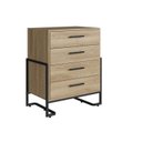 Ver mais imagens de Conjunto Quarto Industrial com Closet, Cômoda Sapateira e Mesa de Cabeceira Marrom/Preto/Oak