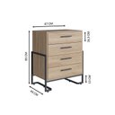 Ver imagem 4 de Conjunto Quarto Industrial com Closet, Cômoda Sapateira e Mesa de Cabeceira Marrom/Preto/Oak