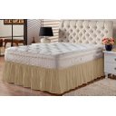 Ver imagem 1 de Saia Box Ajustável Serve em Cama Casal Queen e King Babado com Elástico 1 Peça:avelã Bege