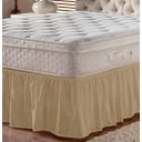 Ver imagem 2 de Saia Box Ajustável Serve em Cama Casal Queen e King Babado com Elástico 1 Peça:avelã Bege
