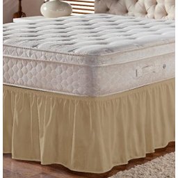 Saia Box Ajustável Serve em Cama Casal Queen e King Babado com Elástico 1 Peça:avelã Bege - 2