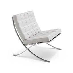 Poltrona Barcelona Courino Base Cromada Branco Cor Branco - 1