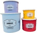 Ver imagem 1 de Tupperware Kit 4 Peças Porta Mantimentos Retrô Essence Arroz Feijão Sal e Farinha