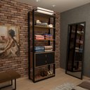 Ver imagem 1 de Closet Industrial Marseille 2 Gavetas 2 Prateleiras Black/brise - Panorama Móveis