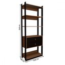 Ver imagem 4 de Closet Industrial Marseille 2 Gavetas 2 Prateleiras Black/brise - Panorama Móveis