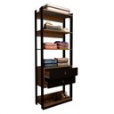 Ver imagem 5 de Closet Industrial Marseille 2 Gavetas 2 Prateleiras Black/brise - Panorama Móveis