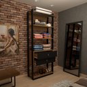 Ver imagem 3 de Closet Industrial Marseille 2 Gavetas 2 Prateleiras Black/brise - Panorama Móveis