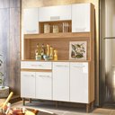 Ver imagem 1 de Cozinha Compacta Magazin 7 Portas 1 Gaveta Freijó/Off White Cristal - Nicioli