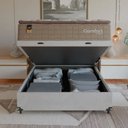 Ver imagem 6 de Cama Box Baú Viúva + Colchão Comfort Class Pillow Top Bege/suede Branco