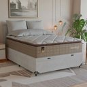 Ver imagem 7 de Cama Box Baú Viúva + Colchão Comfort Class Pillow Top Bege/suede Branco