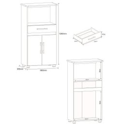 Balcão para Forno e Microondas 2 Portas 1 Gaveta Havena New  - 4