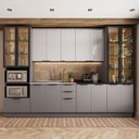 Ver imagem 1 de Cozinha Modulada Lumina 6 Peças 3 Gavetas MDP-MDF 340cm Cinza Telasul