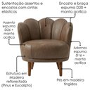 Ver imagem 5 de Poltrona Decorativa Organica Flora Pes Madeira Courino Tcs 729 Moll