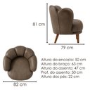 Ver imagem 3 de Poltrona Decorativa Organica Flora Pes Madeira Courino Tcs 729 Moll